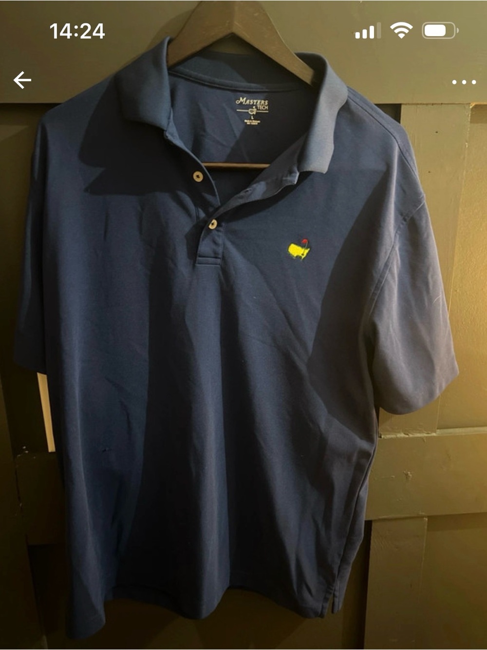 Masters Navy Polo with Yellow & Red Embroidered Logo